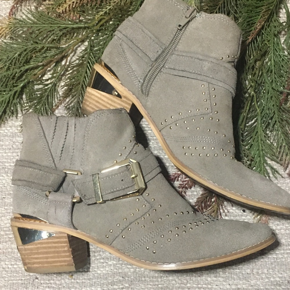 ALDO | Studded Suede Leather Western Booties